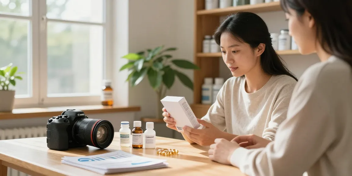 Health-conscious individual buying ivermectin online in a cozy pharmacy setting.