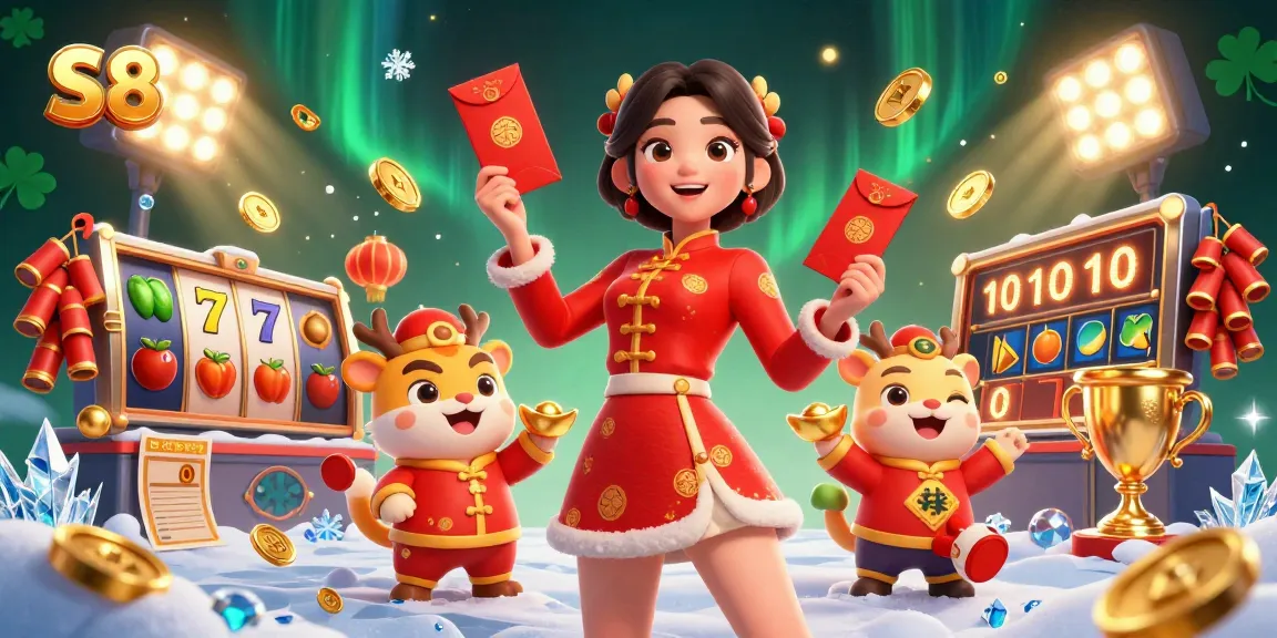 Experience top-tier gaming with S8, featuring vibrant symbols and dynamic elements in an exciting casino scene.