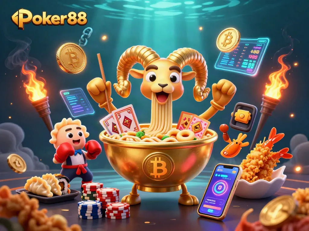 Engage with thrilling poker games at Poker88 featuring animated casino elements and characters.
