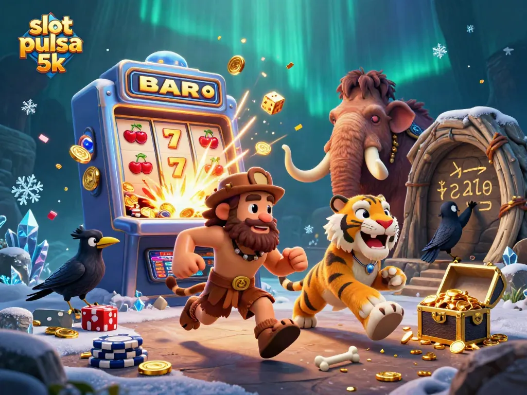 Engage with slot pulsa 5k in a vibrant 3D casino scene featuring unique characters and exuberant gameplay.
