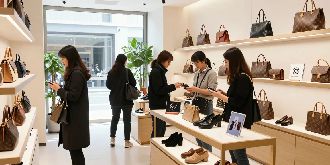 Shopping for high-quality 레플리카 사이트 products in a stylish retail environment.