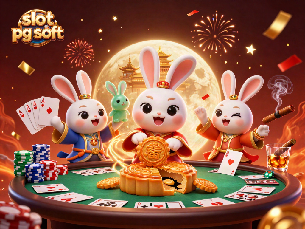 Join the slot demo pg soft excitement as moon rabbits celebrate with poker chips.