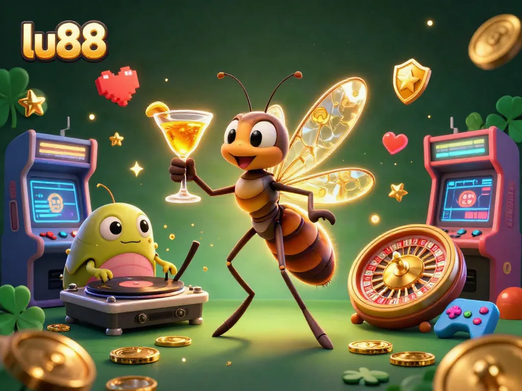 Experience thrilling excitement at lu88 with a lively casino scene featuring unique characters.