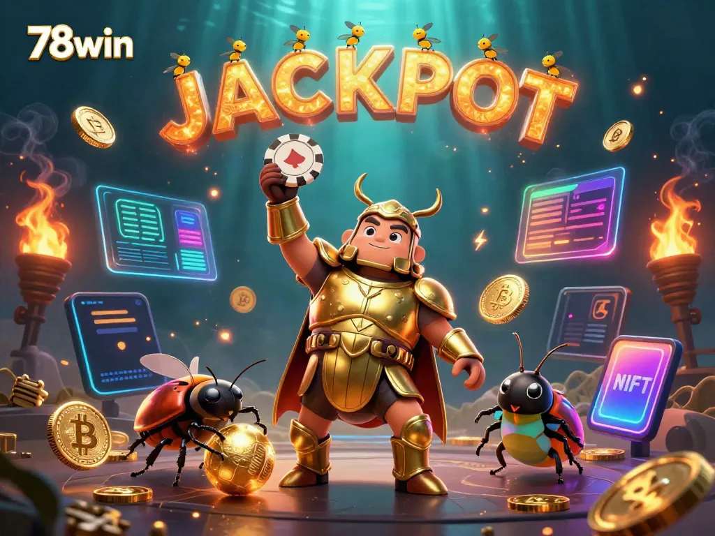 Engage in thrilling gameplay at 78win with vibrant characters and golden casino elements.