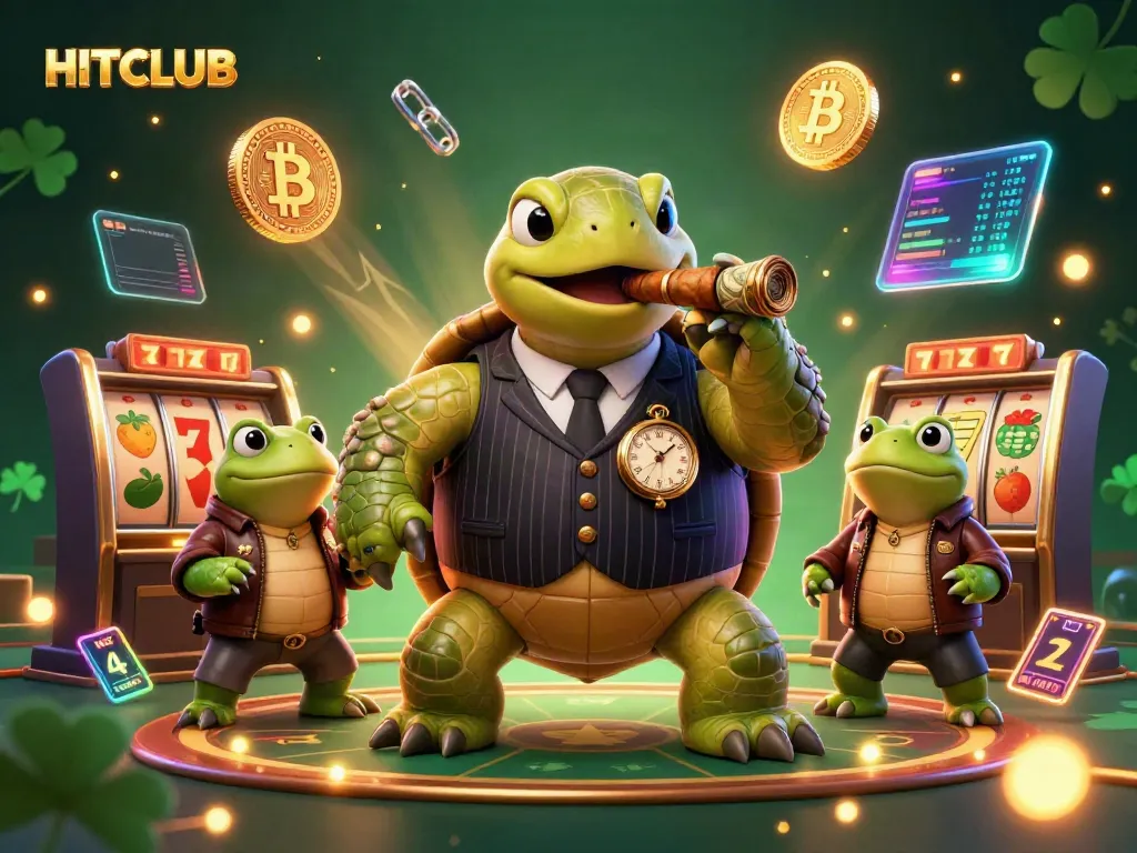 Join the excitement at HITCLUB, a vibrant casino scene with a mobster turtle and bullfrog enforcers.