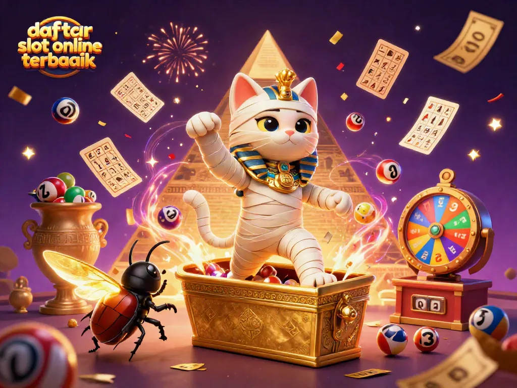 Menggali daftar slot online terbaik melalui HOKI777 dengan karakter kucing mummy dan efek slot menggembirakan.