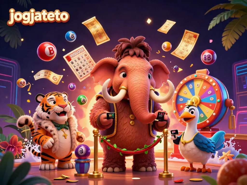 Experience the thrilling vibes of jogjatoto with vibrant games and characters in a lively casino atmosphere.