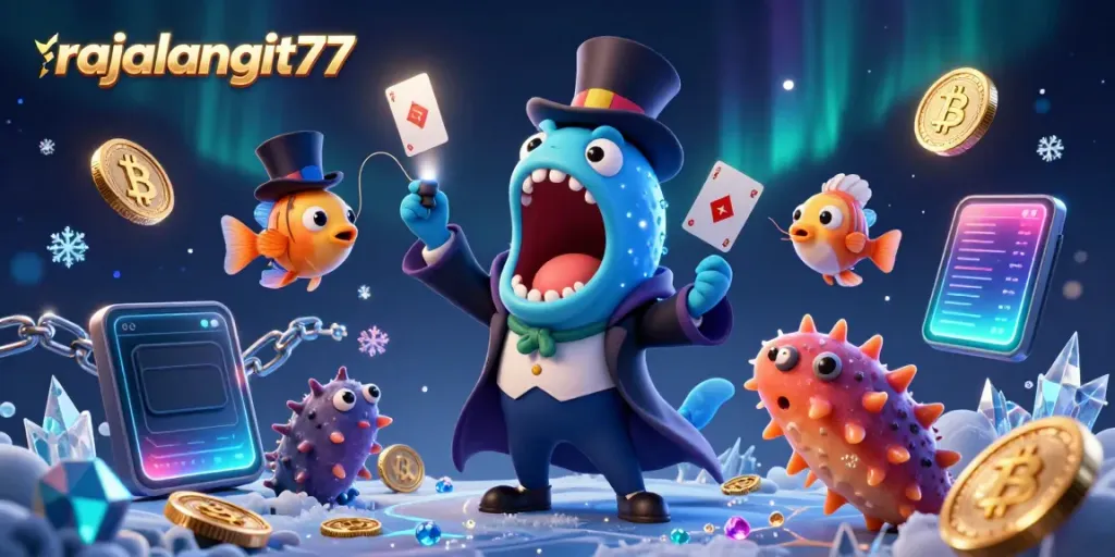 Gulper eel dan anglerfish menghibur dengan trik kartu di rajalangit77.