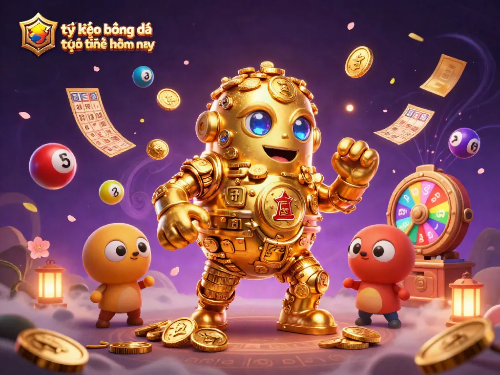 Tỷ lệ kèo bóng đá trực tuyến hôm nay với hình ảnh thể hiện những lực sĩ vàng và các yếu tố cá cược phong phú.