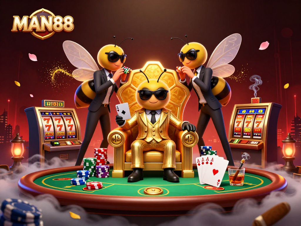 MAN88 inspires winners with thrilling slot reels and vibrant casino action in a dynamic scene.