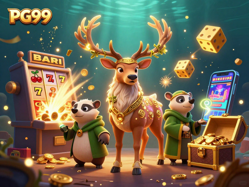 Spin the PG99 jackpot with rich symbols and vibrant game elements in a magical setting.