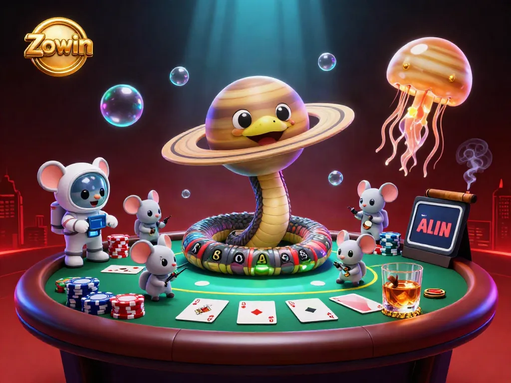 Zowin invites players to experience thrilling cosmic gambling under the Saturn rings with fun characters.