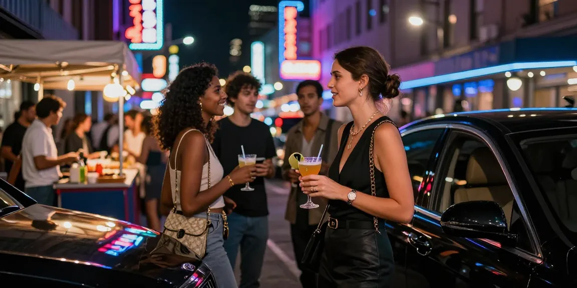 Gái gọi trong không gian nightlife hiện đại, hòa mình vào sự sôi động của thành phố.