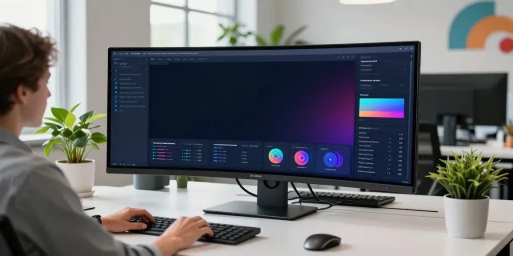 Free AI SEO Article Writer displayed on a professional AI dashboard in an innovative workspace.