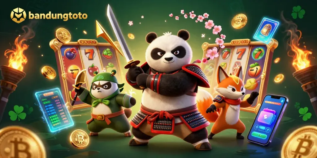Experience winning with bandungtoto as a samurai panda joins a vibrant casino scene.