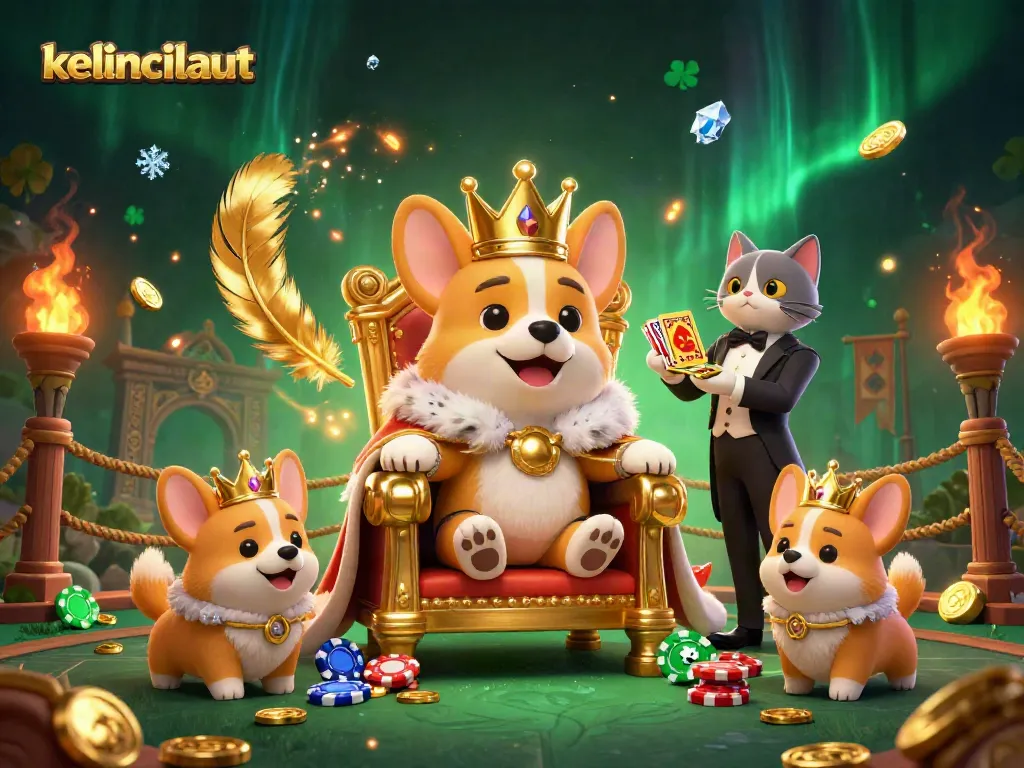 Engage in exciting gameplay at kelincilaut with a royal corgi and dynamic casino elements.