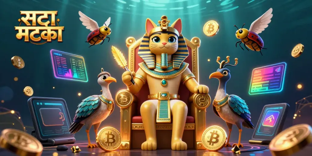 सट्टा मटका अनूठे माहौल में, भव्य Pharaoh बिल्ली और उसके साथी के साथ