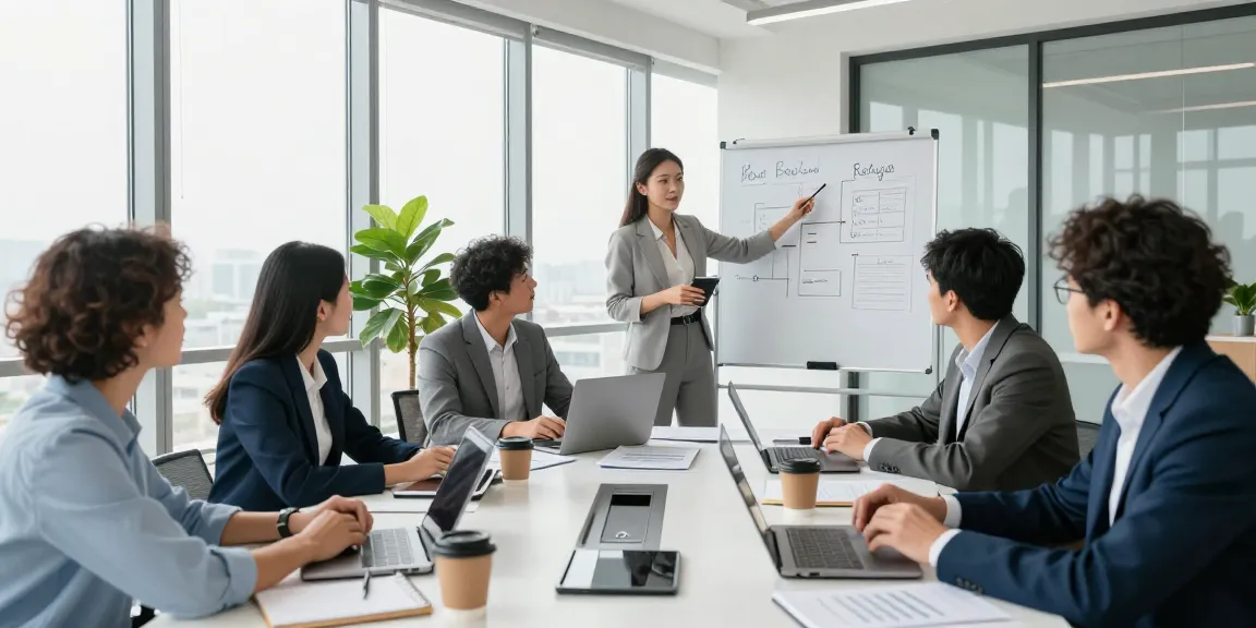 Team collaborating in a modern office featuring wps下载 tools and dynamic discussions.
