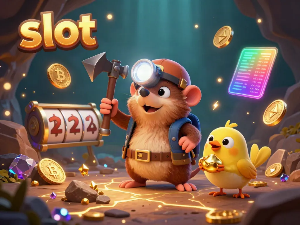 Spin thrilling slots with the treasure hunter mole in a dynamic NFT crypto-themed scene.