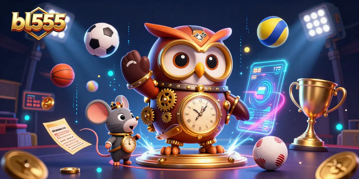 Engage with thrilling gameplay at BL555, featuring a steampunk owl and dynamic casino elements.