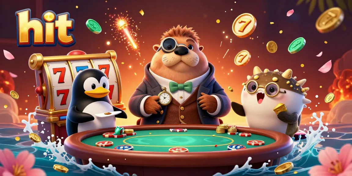 Experience the thrill of hitting big at the underwater casino with a walrus player in a dynamic gaming scene.