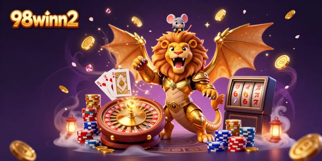 Experience thrilling gaming with 98winn2's chimera creature and golden treasures!