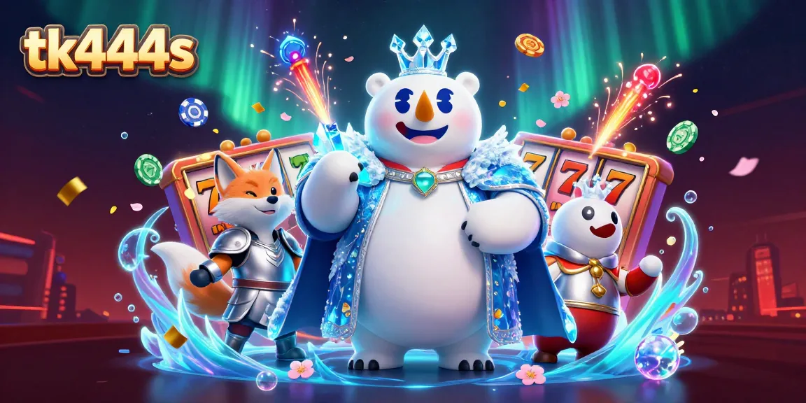 Engage in thrilling gameplay with tk444s while exploring a vibrant casino-themed 3D scene.