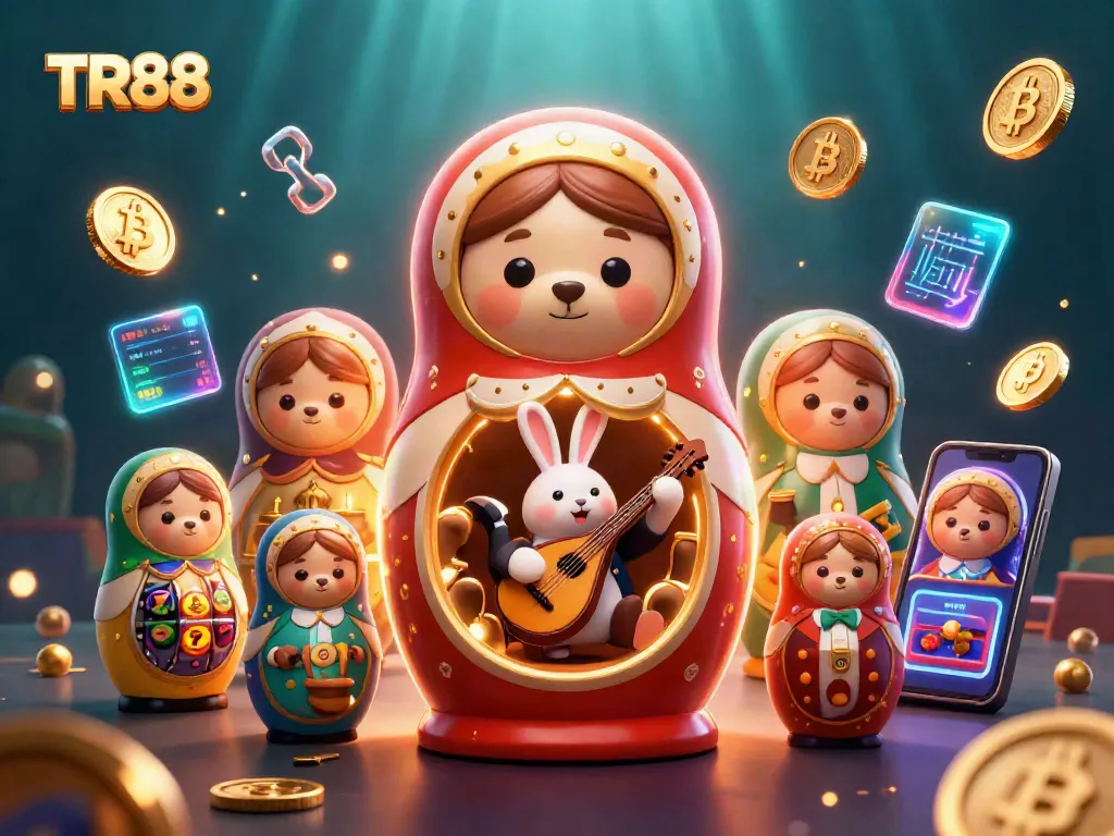 Spin the TR88 slots with exciting 3D elements featuring vibrant characters and thrilling casino symbols.