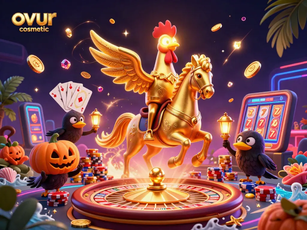Spin the roulette wheel with ovur cosmetic's vibrant 3D casino scene featuring immersive gaming elements.