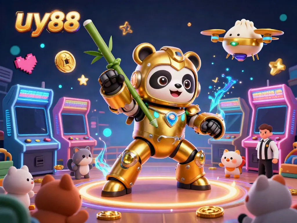 Experience engaging gaming excitement with uy88's ultra-detailed scene featuring vibrant 3D characters and casino action.