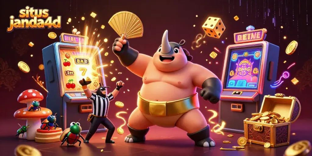 Garis tepi ke situs janda4d dengan ilustrasi kasino 3D penuh aksi yang menarik.