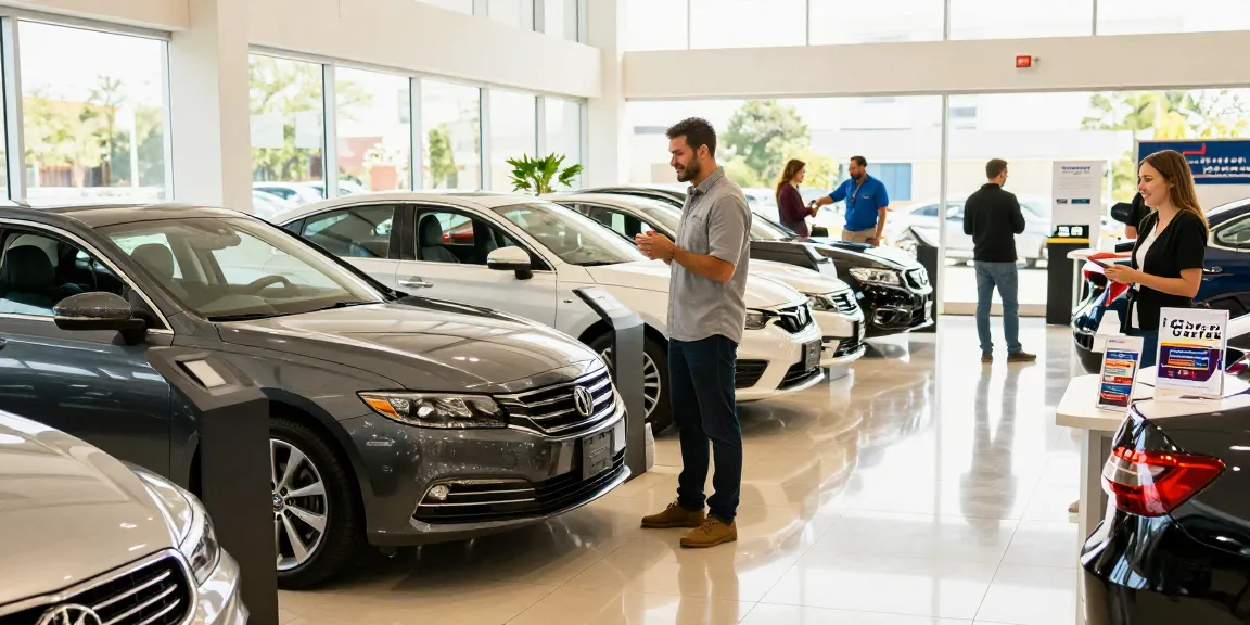 Engaging automotive scene showcasing Cheap Carfax promotions in a bright dealership environment.