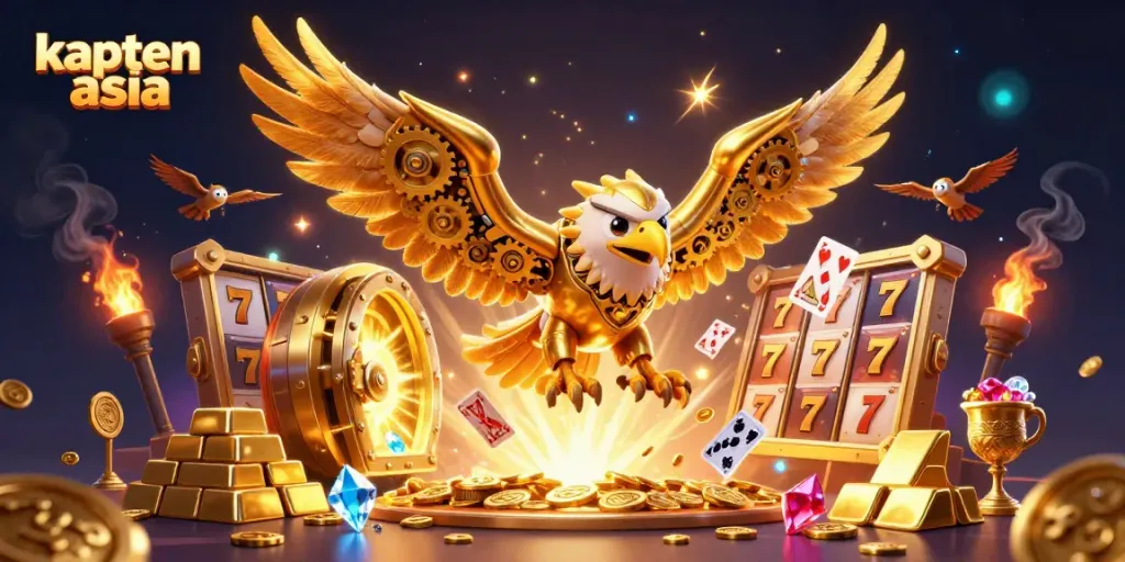 Kapten Asia menghadirkan pengalaman bermain kasino yang menakjubkan dengan slot, perhiasan emas, dan kartu holografik.