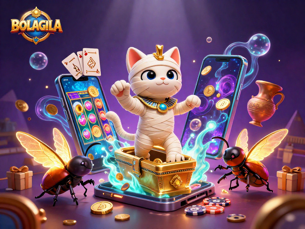 BOLAGILA unleashes excitement with stunning casino-themed 3D illustration featuring a mummy and glowing scarab.
