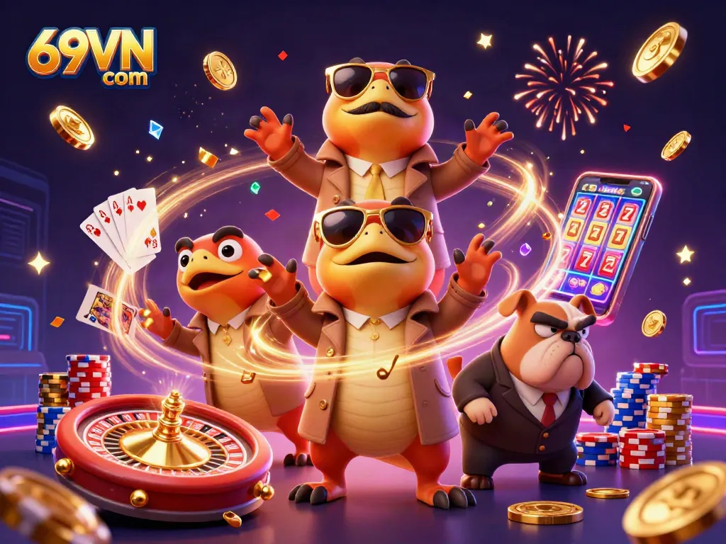 Engage in gaming excitement at 69VN com with raptors in disguise at a VIP casino.