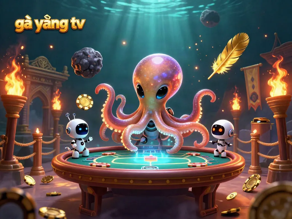 Join the excitement of gà vàng tv with a vibrant 3D casino scene featuring illuminating poker battles.
