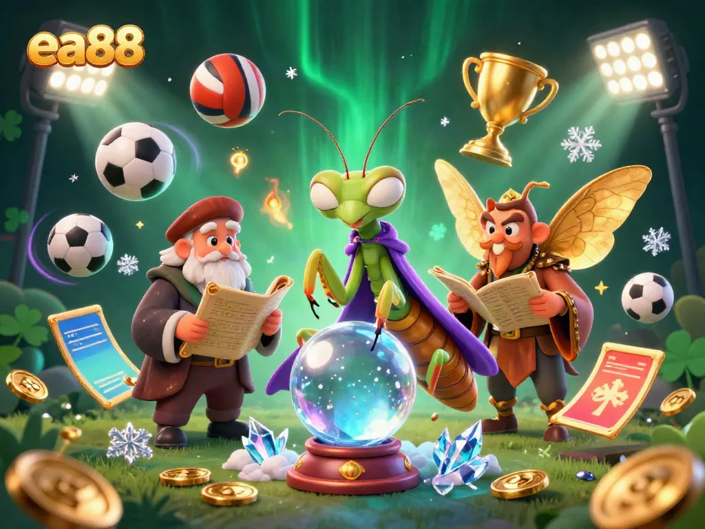 ea88 thử thách tài xỉu cùng những quả bóng thể thao trên nền sắc cầu vồng