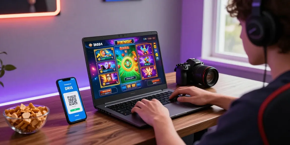 Player enjoying slot games at https://www.fridacamden.co.uk/ with QRIS payment options on smartphone.