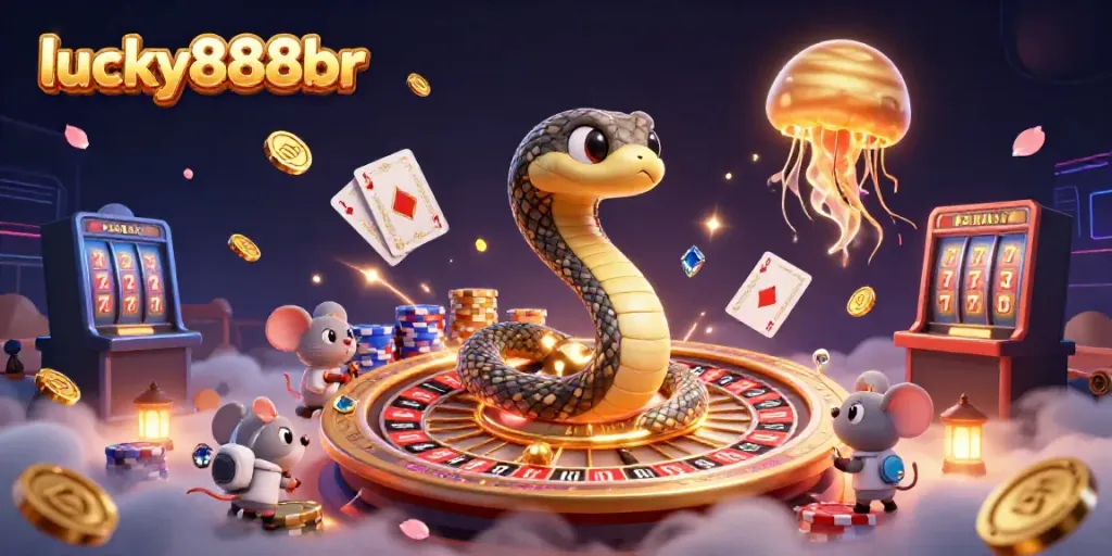 Engage with lucky888br's vibrant 3D casino experience featuring cosmic characters and dynamic game elements.