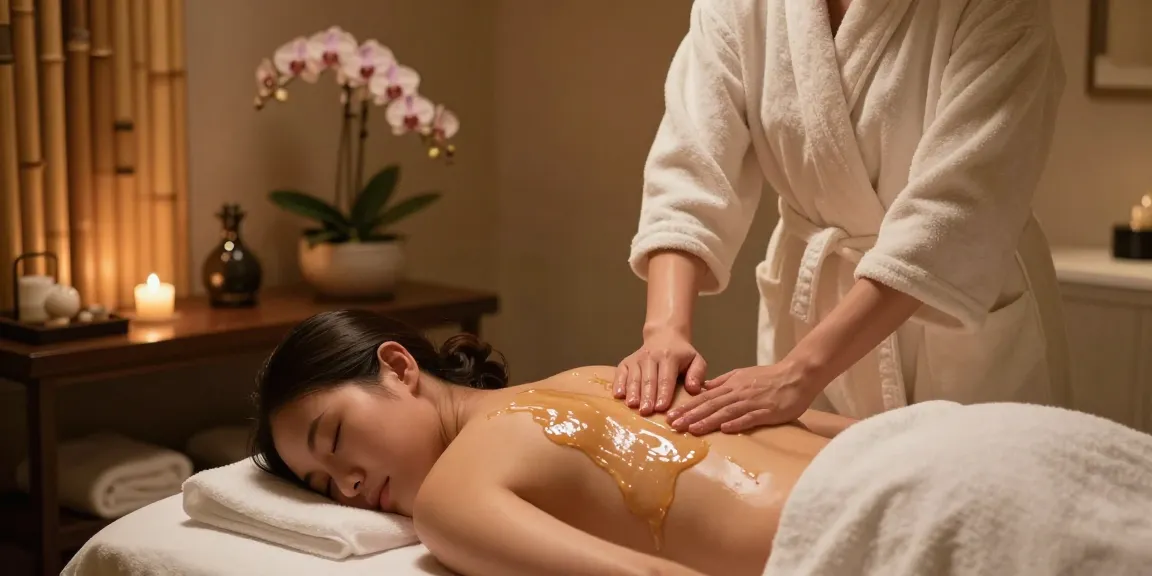 Nuru massage Manhattan in a luxurious spa setting, featuring relaxation and rejuvenation elements, with soothing decor, therapeutic ambiance, and professional massage therapy.