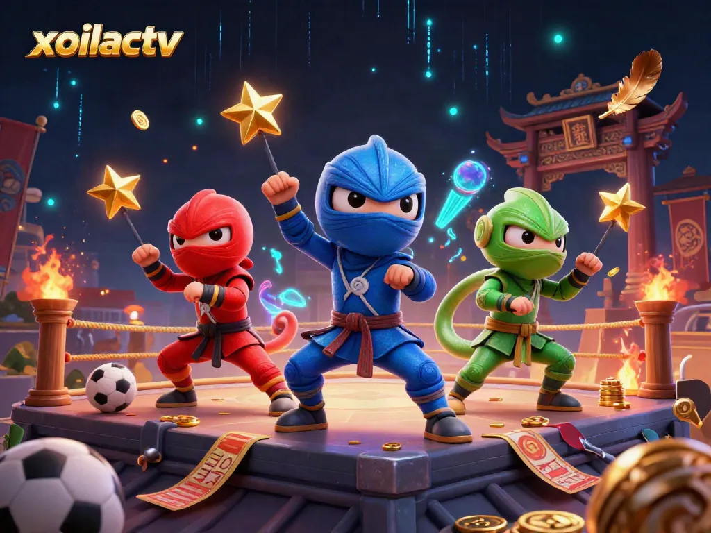 Experience thrilling sports action with xoilactv's vibrant animated chameleon ninjas in intense martial showcases.