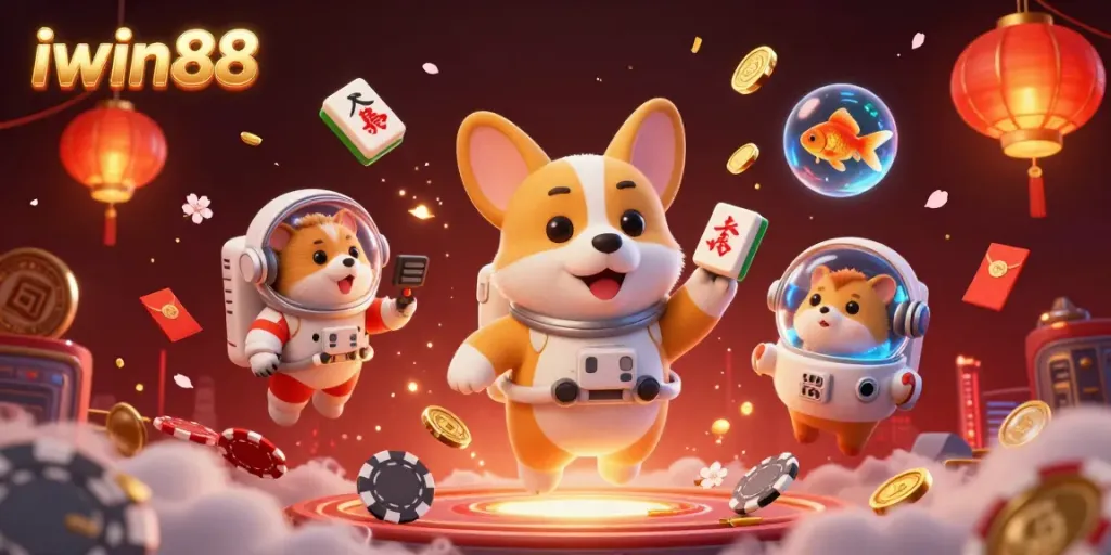 Experience thrilling gaming with iwin88 in a vibrant casino scene featuring fun characters and elements.