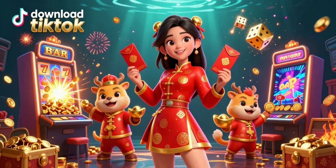 Download video tiktok effortlessly amidst vibrant casino elements, showcasing energy and excitement.
