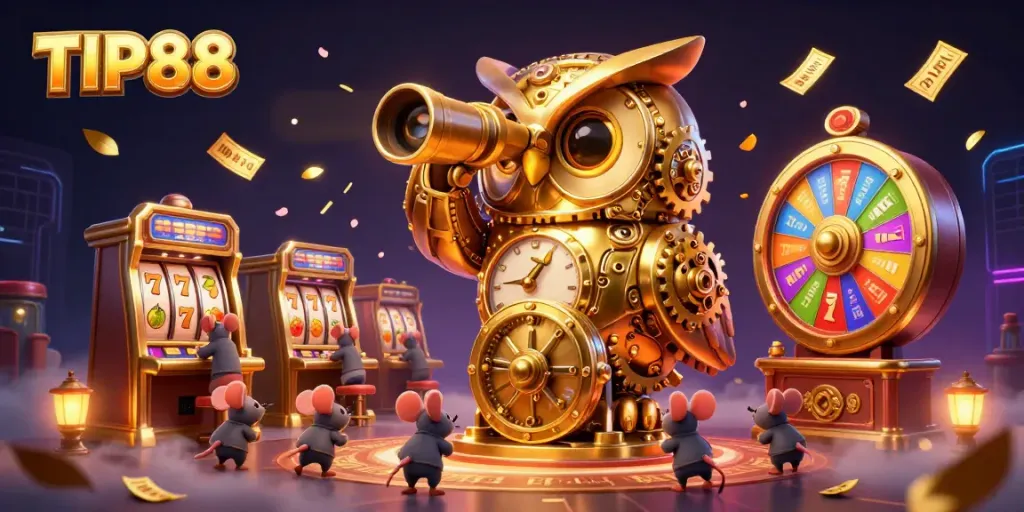 Experience thrilling gameplay at TIP88 with a vibrant 3D illustration showcasing exciting casino elements.