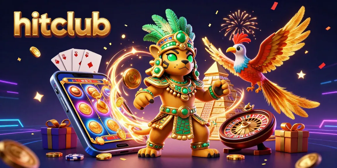 Experience thrilling gaming action at hitclub with vibrant characters and festive elements enhancing the casino atmosphere.