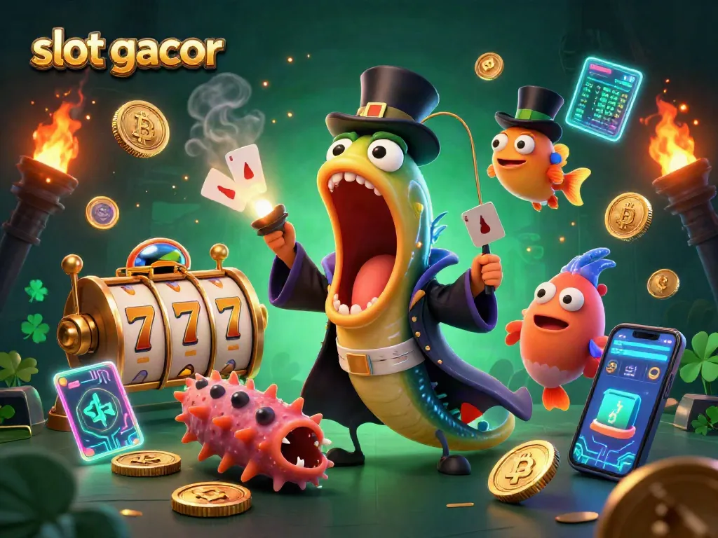 Slot gacor menghadirkan aksi mengesankan bioluminescent eel yang menunjukkan trik kartu.