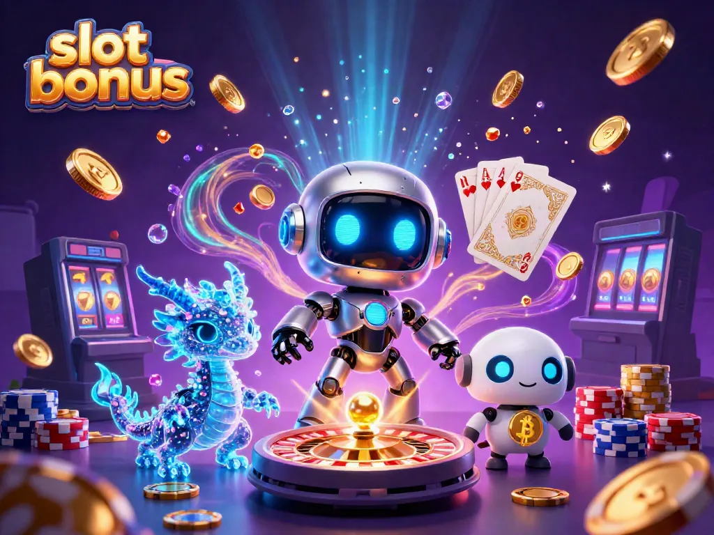Experience the excitement of slot bonus games with vibrant animations, golden coins, and futuristic characters.