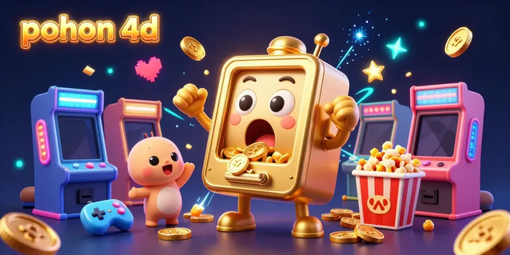 Experience the thrill of winning at pohon 4d with a dynamic golden slot machine scene.