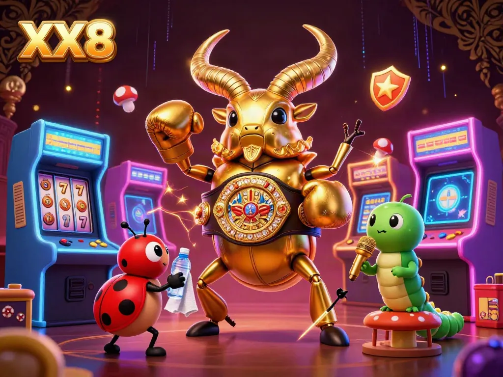 Engage with the thrilling world of XX8 through dynamic cartoon characters and vibrant gaming elements.