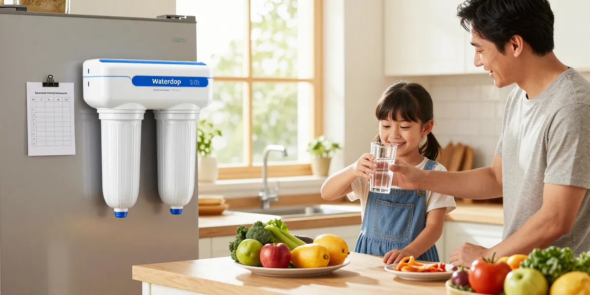 Waterdrop EDR3RXD1 Replacement for Everydrop® Filter 3 in action, showcasing healthy hydration in a sunny kitchen.